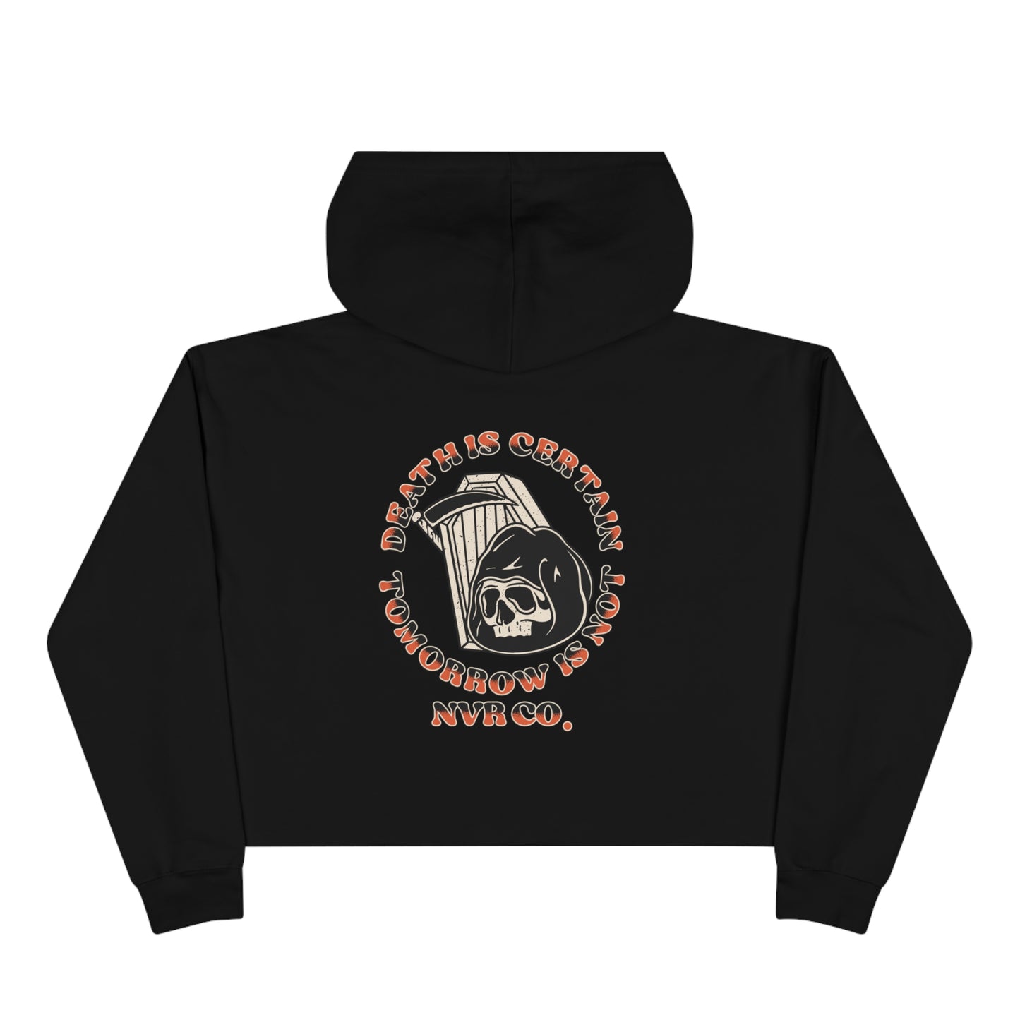 Death is Certain Crop Hoodie