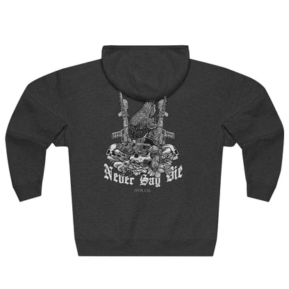 NVR Say Die Unisex Premium Full Zip Hoodie