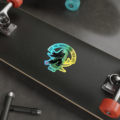 Cut the Snakes Holographic Die-cut Sticker